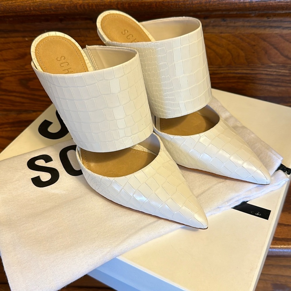 White croc stiletto heels Never worn